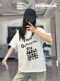 Unisex Xo Game Baskılı Baskılı Baskılı Baskılı Bisiklet Yaka Oversize T-Shirt
