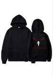 Y2k Valhalla Sırt Baskılı Siyah Unisex Oversize Kapüşonlu Sweatshirt