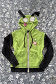 Yeşil Invader Zim Gir Kulaklı Y2K Unisex Hırka