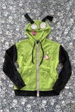 Yeşil Invader Zim Gir Kulaklı Y2K Unisex Hırka