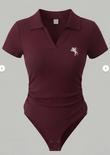 Polo Yaka Çıtçıtlı Likralı Premium Zıbın - Bordo